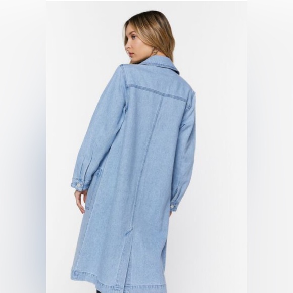 Forever 21 Denim Open-Front Longline Jacket Size XS - Picture 3 of 11